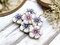 *2* 21mm Metallic Volcano Washed Opaque White Hawaiian Flower Beads